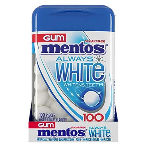 Mentos Always White Sugar Free Chewing Gum With Xylitol Peppermint