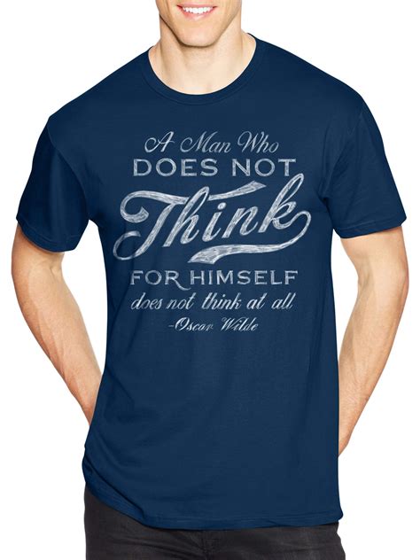 hanes men s oscar wilde poet a man who does not think for himself short sleeve graphic t shirt