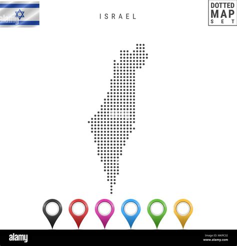 Vettore Mappa Punteggiata Di Israele Semplice Silhouette Di Israele