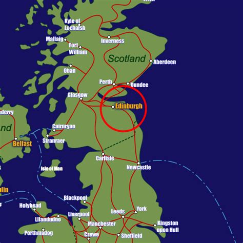 Map Of Edinburgh Scotland | Time Zones Map World