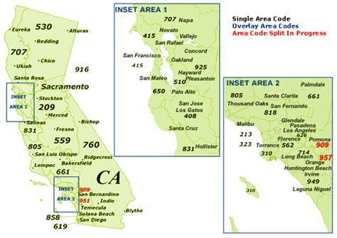 Find California Area Codes By Map