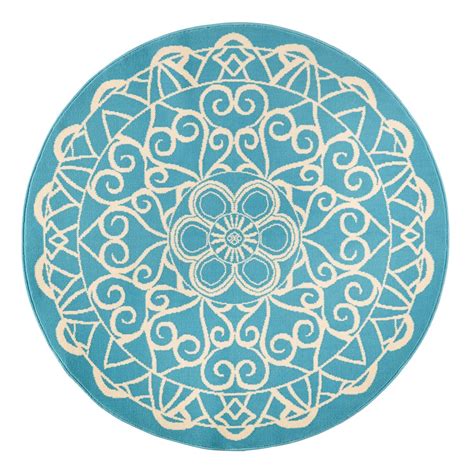Im flur statt einem läufer mehrere runde teppiche kombinieren Teppich Mandala - Kunstfaser - Blau, Zala Living online ...