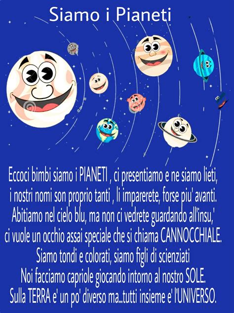 Vorrei delle frasi per il biglietto del loro 18 anniversario. BAMBINI IN POESIA : Siamo i Pianeti