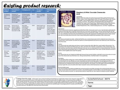 Existing Product Research - GCSE FOOD