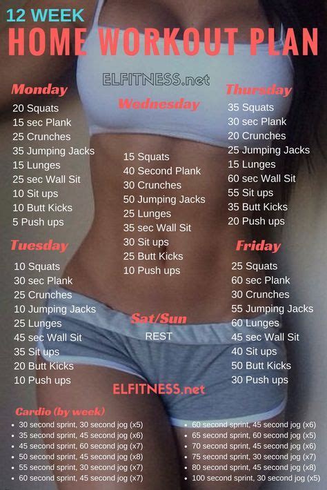 The 10 week workout plan includes set of several exercises that you will need to include in your daily regime jumping jacks is a cardio exercise that is generally performed to warm up your body before you start the workout. Pin op working out