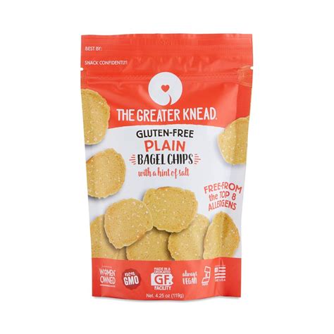 We're sorry, our gluten free pita chips have been discontinued. The Greater Knead Gluten Free Plain Bagel Chips - Thrive Market