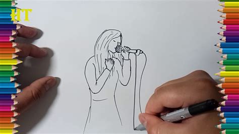 How To Draw A Singer Easy Singer Drawing Step By Step Youtube