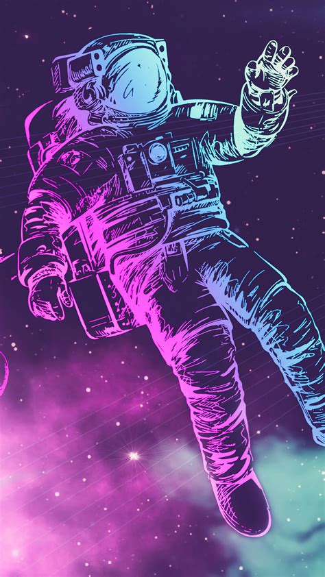 Free Download Free Download Astronaut Space Neon Stars 4k Wallpaper