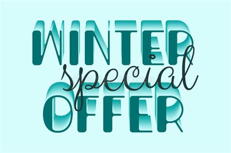 Winter Special Offer Lettering With Volume Vector Holiday Isolated