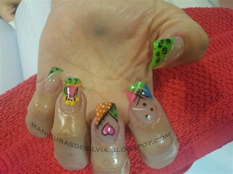 Polvos de colores básicos, pastel, metálicos, neón y con purpurina. Manicuras de Silvia: Uñas neón (Neon nails)