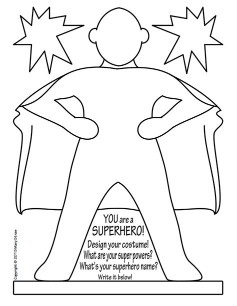 Art Enrichment Everyday October Activity Coloring Pages Super Hero