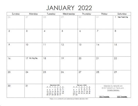 2022 Printable Yearly Calendar Free Letter Templates