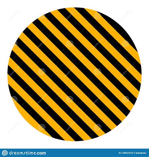 Circle Yellow And Black Diagonal Stripes Vector Safety Stripe Warning