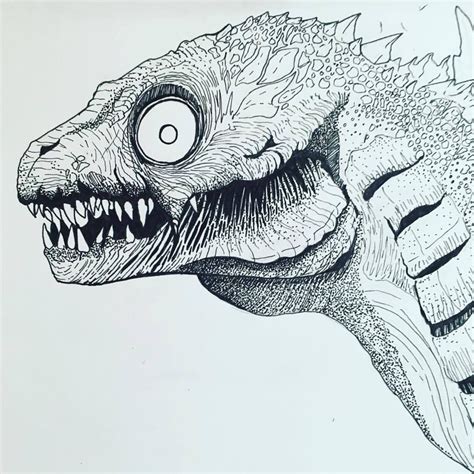 Godzilla Face Drawing