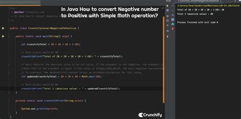 In Java How To Convert Negative Number To Positive With Simple Math