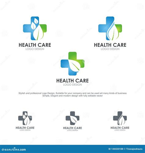 Health Care Logos With Stylish And Modern Design Stock Vector