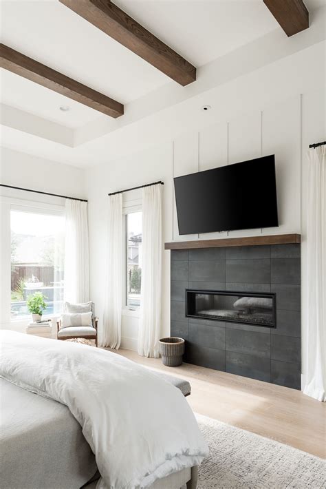 A Bold Fireplace Design Provides Another Layer To This Master Retreat
