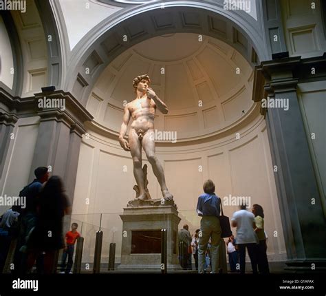 Statue Of David By Michelangelo In The Galeria Dell Accademia Florence