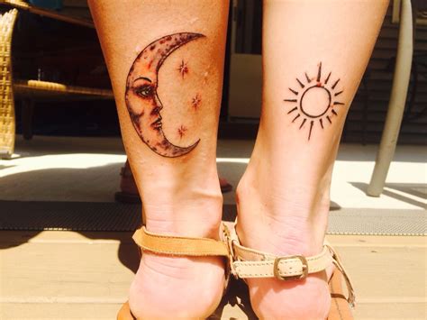 Sun And Moon Best Friend Tattoo Friend Tattoos Tattoos Leaf Tattoos