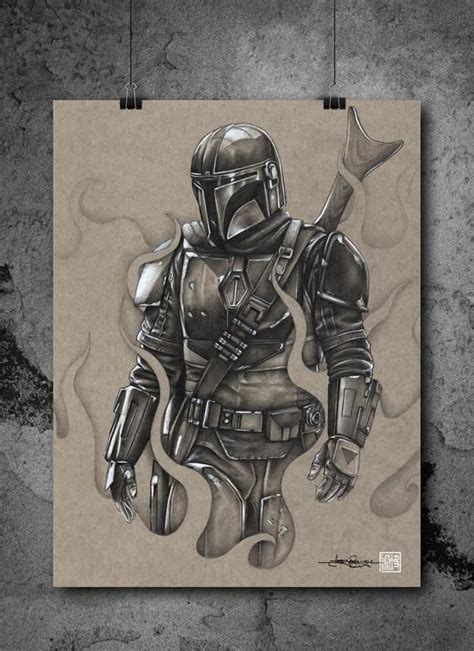 The Mandalorian Star Wars Illustrated Giclee Print Etsy In 2020