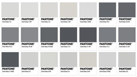 Grey Colour Chart Pantone Color Chart Pantone Colour Palettes Colour