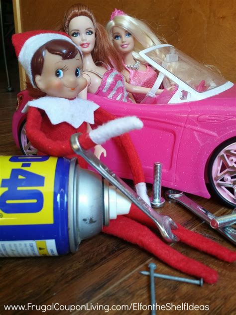 easy  elf   shelf ideas elf fixes  barbie car