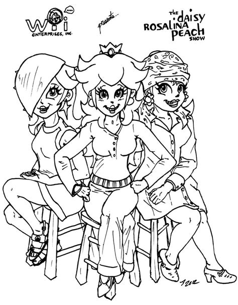 Her skin is paler than peach, her eyes are a lighter shade of blue, and her hair is a much lighter blonde than peach. Princess Peach Daisy And Rosalina Coloring Pages at GetColorings.com | Free printable colorings ...