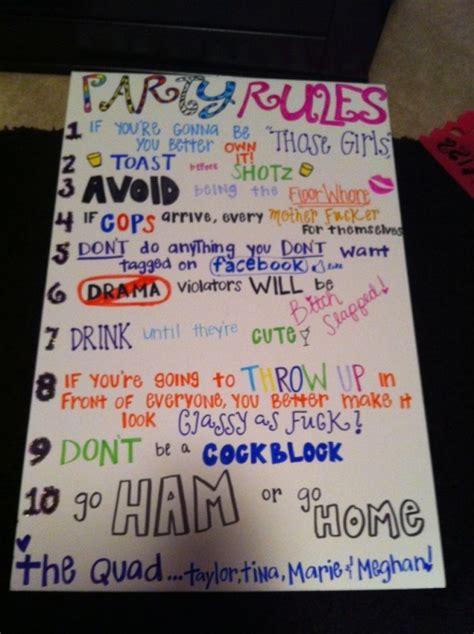 Party Rules House Party Rules Party Rules Frat Party Themes
