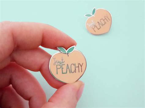 B Gradesecond Just Peachy Enamel Pin Lapel Pin Pin Badge Etsy