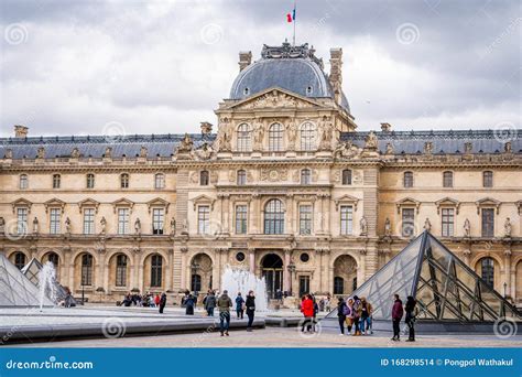 View And Exterior Around The Buildings Of Louvre Museum During Autumn