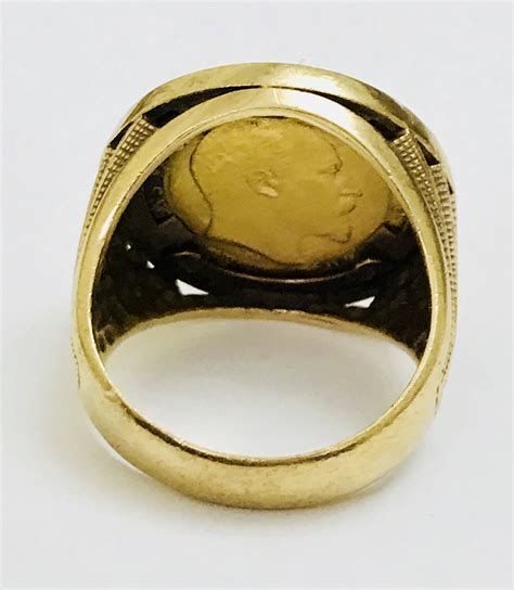 Superb Antique Edwardian 22ct Gold Half Sovereign Ring 1906 13gms