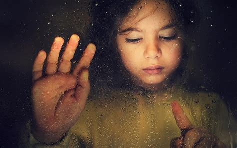 Sad Child Girl Window Rain Drops Hd Wallpaper By Chococruise