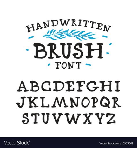 Handwritten Brush Serif Font Royalty Free Vector Image