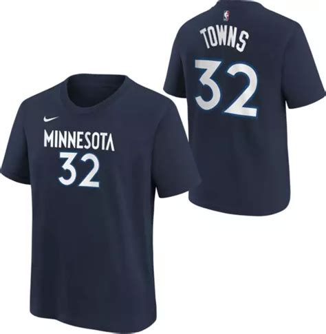 Nike Youth Minnesota Timberwolves Karl Anthony Towns 32 Navy T Shirt