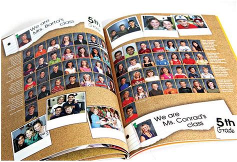 Elementary School Yearbook Page With Candids On Same Page As Portraits