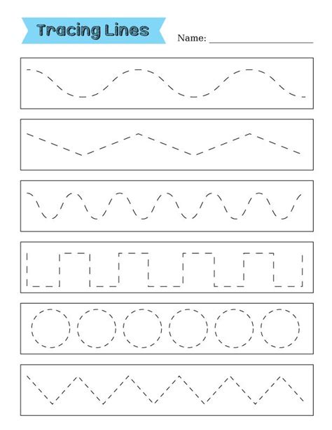 Tracing Lines Worksheets For Preschoolers