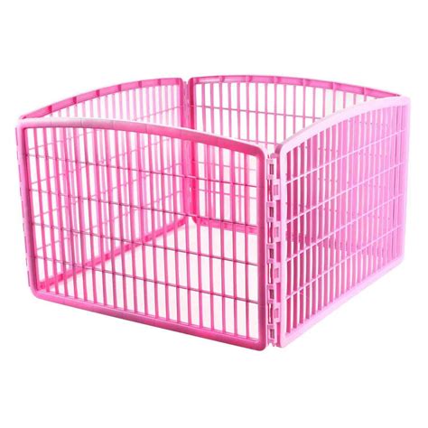 Iris Pink Four Panel Pet Containment And Exercise Pen Without Door 35