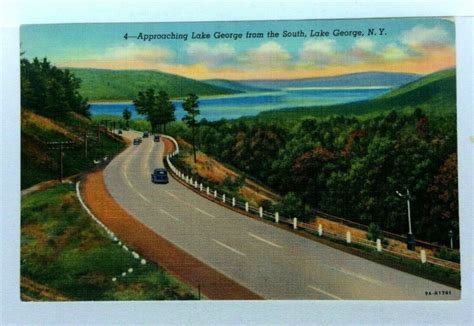 Lake George New York Vintage Cars Road From South Linen Vintage