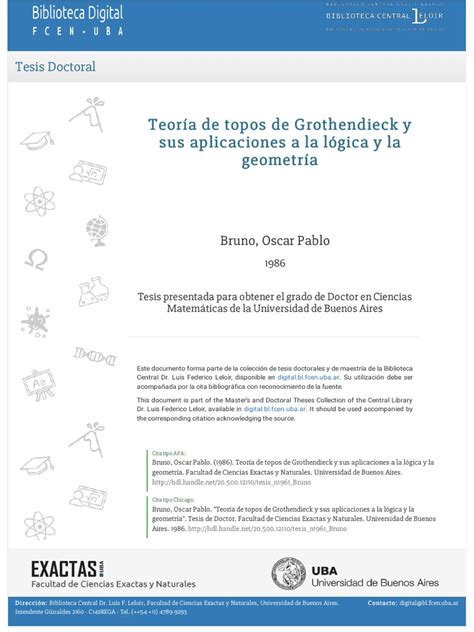 Teoría De Topos De Grothendieck Pdf Teoría De La Categoría Teoría Del Modelo