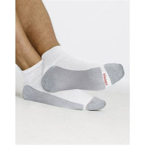 Hanes Hanes Mens 36 Pack Freshiq Cushion Ankle Socks White Shoe Size 6 12 Sock Size 10