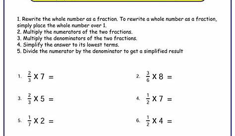 multiply a fraction by a whole number worksheet