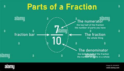 Partes Del Número De Fracción En Matemáticas Numerador Denominador Y