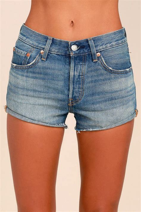 levi s 501 medium wash denim cutoff shorts denim cutoff shorts denim cutoffs red denim shorts