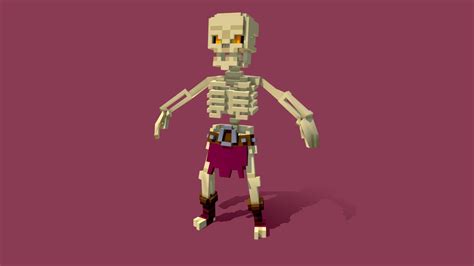 Skeleton Warrior Voxel Art Buy Royalty Free 3d Model By Chrivart