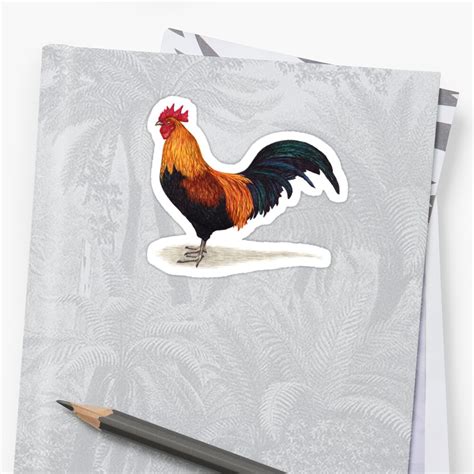 Rooster Stickers By Lars Furtwaengler Redbubble