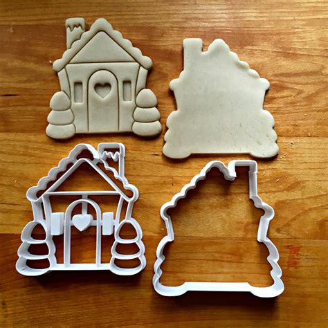 Set Of 2 Gingerbread House Cookie Cuttersdishwasher Safe Sweet Prints Inc