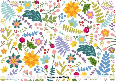 Vector Hand Drawn Colorful Flowers Background 110014 Vector Art At Vecteezy