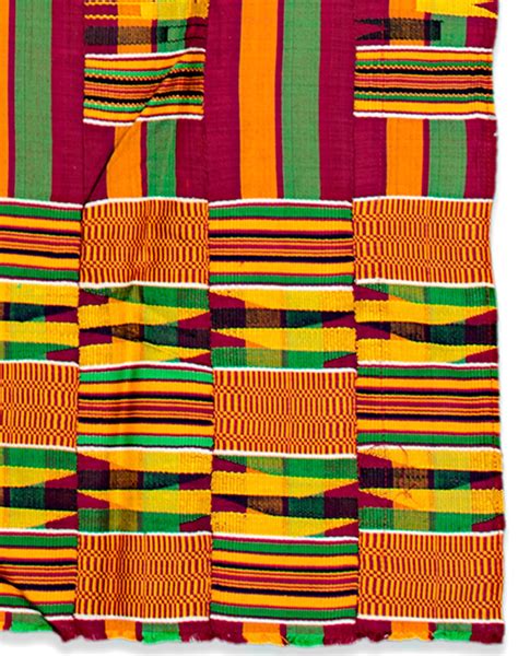 Unknown Kente Cloth Ashanti Tribe Ghana Silk And Cotton Weaving