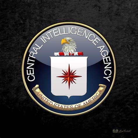 Central Intelligence Agency C I A Emblem On Black Velvet Digital Art