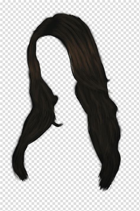 Black Wig Long Black Women Hair Transparent Background Png Clipart